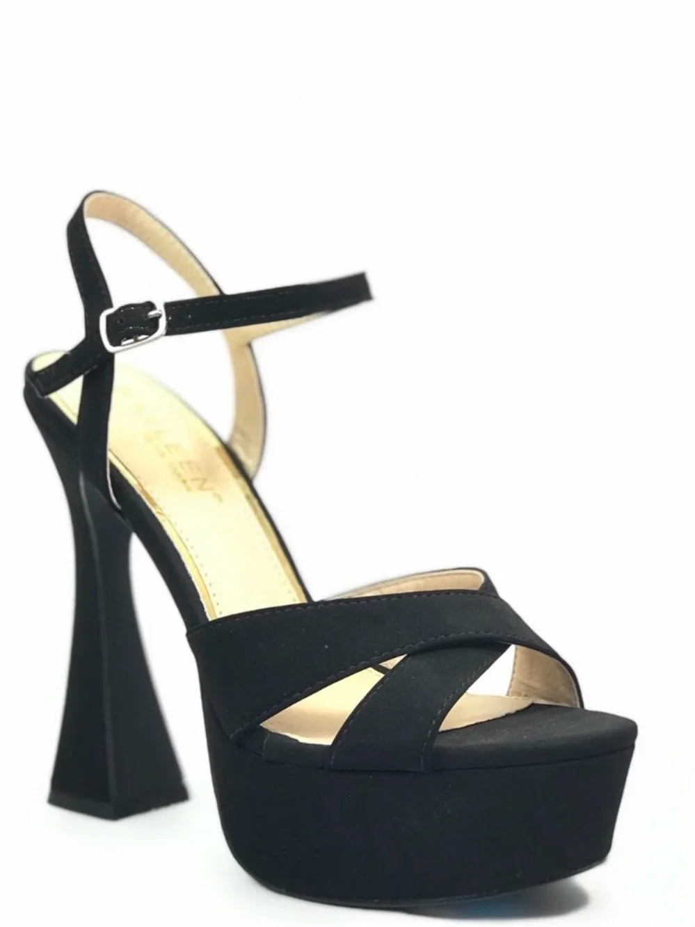 Kayleen Black Platform Ankle-Strap High Heel Sandal Sz 7.5 nwb
